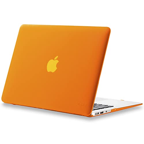 Kuzy Compatible with MacBook Air 13 inch Case 2017 2016 2015 2013 Older Version Model A1466 A1369 Mac Book Air 13in Cover See Through Hardshell Apple Laptop Case MacBook Air Case 13.3 inch, Orange
