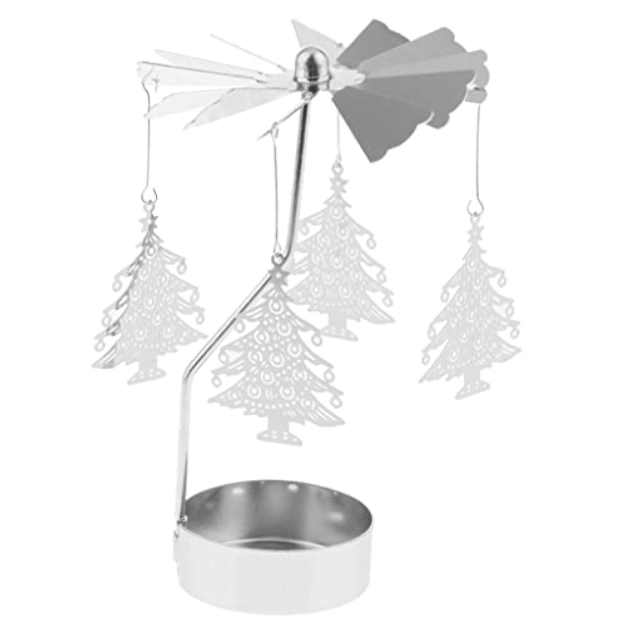 2x Christmas Decor Rotating Candle Tea Light Holder, Tree
