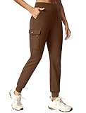Ewedoos Fleece Lined Joggers Women Water Resistant Thermal Sweatpants High Waisted Hiking Cargo Pants with Pockets