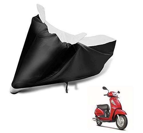 Image of Auto Hub Scooty Cover Compatible with Suzuki Access SE with Mirror Pocket, Dustproof, Heat Resistant, Triple Stitched, Access SE Scooty Cover- Black, White