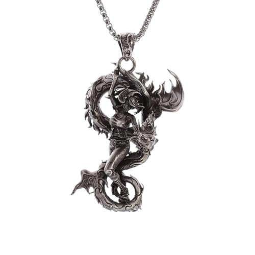 Collier dragon déesse homme pendentif punk tendance bijoux femme