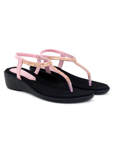 Image of Action Women's Suede Ankle Strap Sandals| Black with Gold Chevron Pattern| Stiletto Heel Black