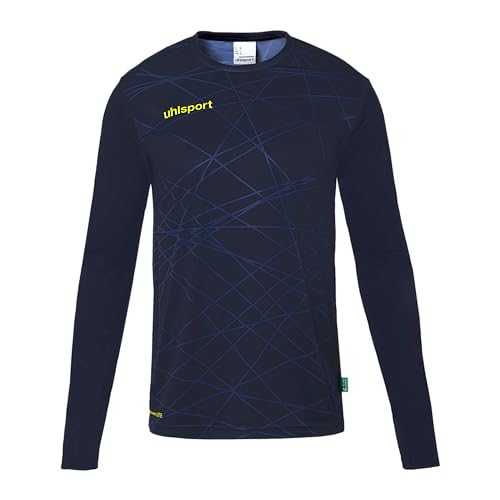 Uhlsport Homme Prediction Maillot De Gardien But Shirt, Bleu Marine/Jaune Fluo, S EU