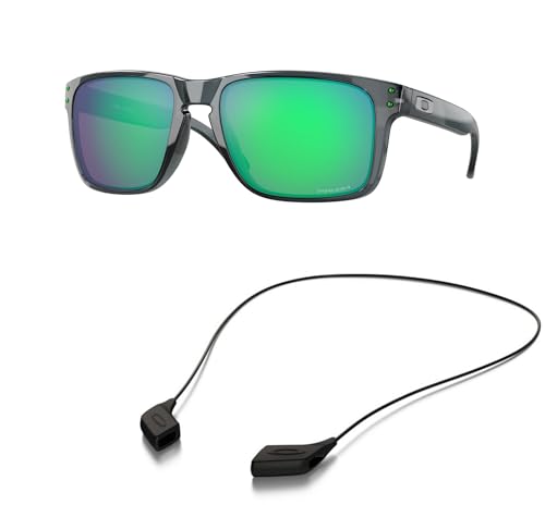 Oakley OO9417 Sunglasses Bundle: OO 9417 HOLBROOK XL 941714 Crystal/Black and Large Black leash Accessory kit2