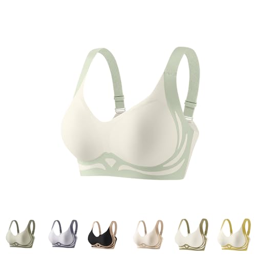 Bacrelax Push Up Bras for Women Anti Sagging Wireless Smoothing Bra No Underwire Seamless Supportive Bra Everyday Sports Bras