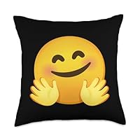 Emoticon Face With Hugging Hands Throw Pillow