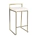 ,Sgabelli da Bar con Schienale Sedie Cucina Seggiola Alto Sgabello da Bar con Seduta in Ecopelle per bistrot Colazione Colazione Cucina Isola Gambe in Ferro battuto in Metallo Dorato, Bianca