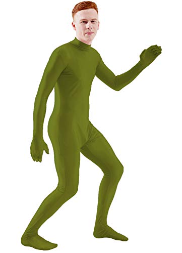 Image of Ensnovo Mens Mock Neck Full Body Unitard Spandex Zentai Suits Costumes