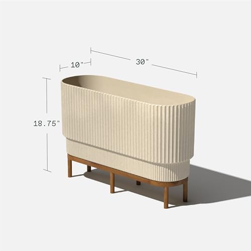 Veradek Demi Series Raised Long Planter - Wide Planter with Stand - 1