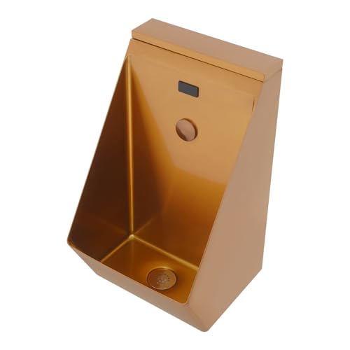 Wall Mounted Sensor Urinal,304 Stainless Steel Urinals Commercial Anti-Odor Splash Urinal with Sensor & Men's Bathroom Toilet Urinal for Use in Homes Hotels and Public Bars (Rose Gold)