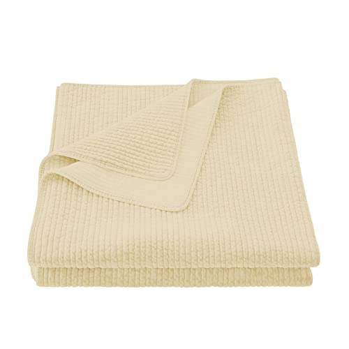 HiEnd Accents Stonewashed Cotton Velvet Light Tan Twin Quilt