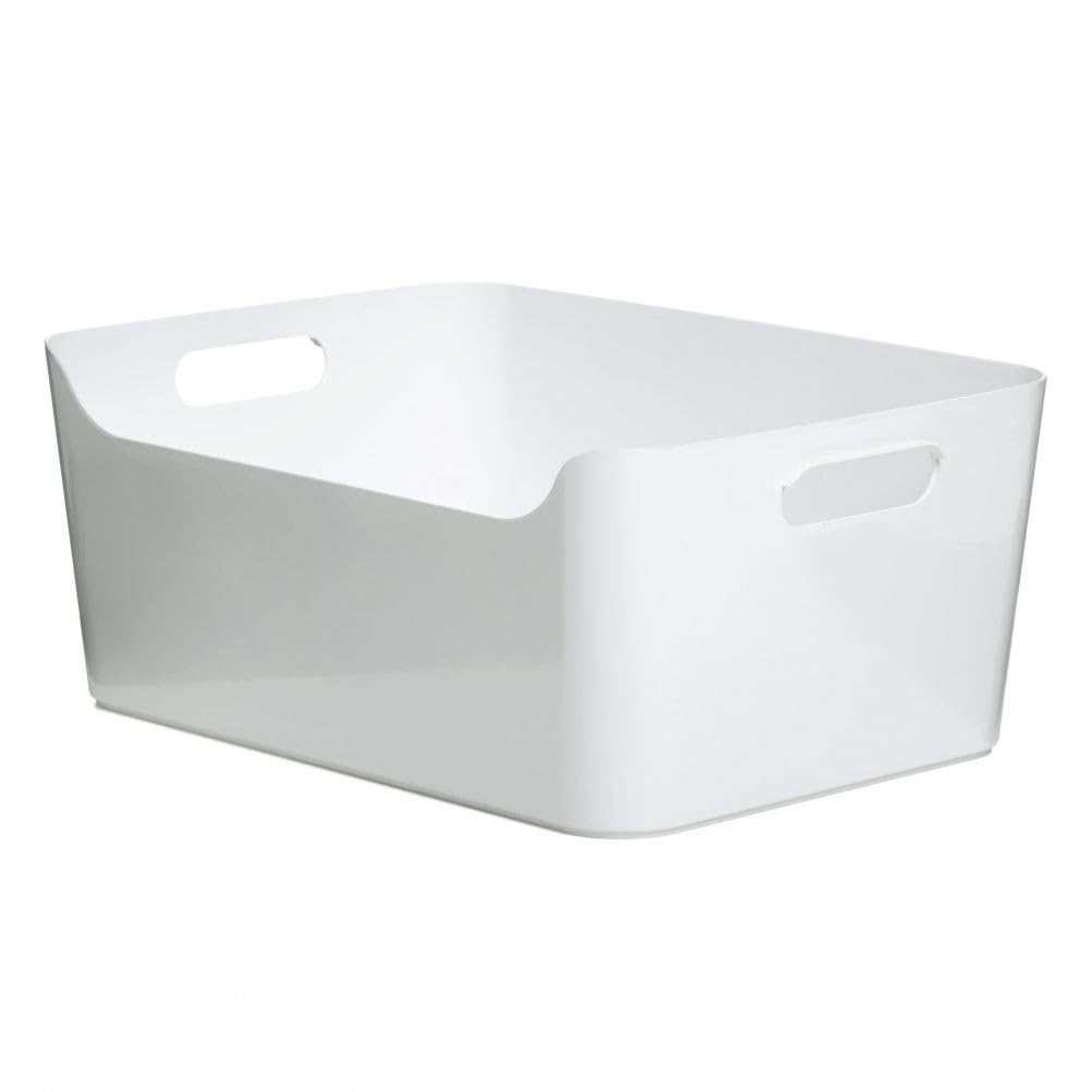 TATAY Cestino Portaoggetti 10 L Basic | Scatola Organizzatrice | Maniglie Integrate | Design Minimalista | Plastica Resistente Senza BPA | 34,5x25x14,5 cm, Bianco