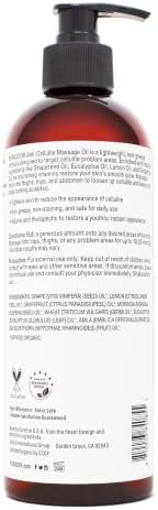 PURA D’OR 16 Oz Organic Anti-Cellulite Massage Oil for Toned Legs and Butt - Lemon Peel, Moringa, Grape Seed, Grapefruit & Eucalyptus Oils - Skin Firming & Tightening Alternate view