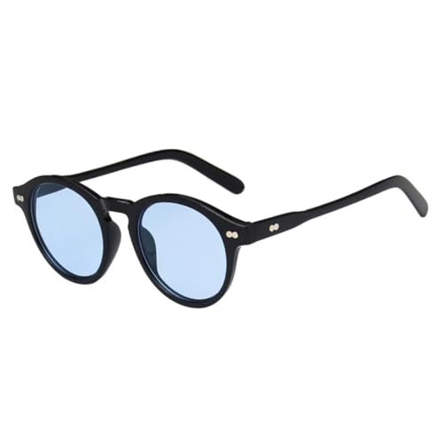 Lunettes de soleil rondes aux verres océan translucides et rivets rétro