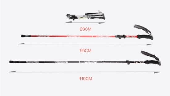 Miniatura 2 de Bastones de senderismo de aleación de aluminio con sistema de bloqueo rápido, bastón de senderismo telescópico para campamento y montañismo