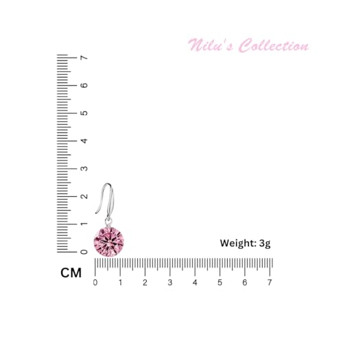 Image of Nilu's Collection Enchanting Light Weight Cubic Zircon Crystal Drop Earrings for Women and Girls, for Daily Use, Office Use