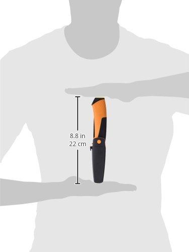 Couteau De Bricolage Fiskars Pour Travaux Difficiles - Lame Acier Inoxydable - Fourreau Avec Aiguiseur Intégré - 21,9cm