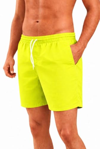 Pretty Attitude Short de bain pour homme - Plage d'été (S-2XL), jaune fluo, XL