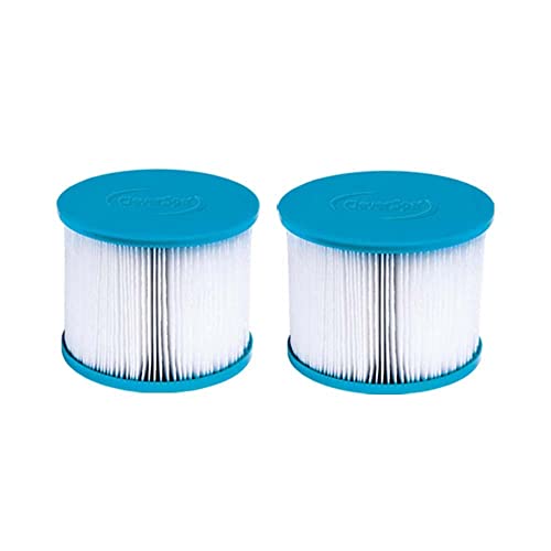 CleverSpa 8106 Water Filter Pack Compatible for Use with All Hot Tubs, Easy-to-Install and Simple-to-Maintain, 17.1 cm x 10 cm x 9.8 cm (White and Light Blue)