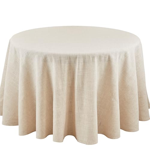 SARO LIFESTYLE Toscana Tischdecke aus Poly- und Leinen-Mischgewebe, ohne Hohlsaum, Naturfarben, 229 cm – Ansicht 1