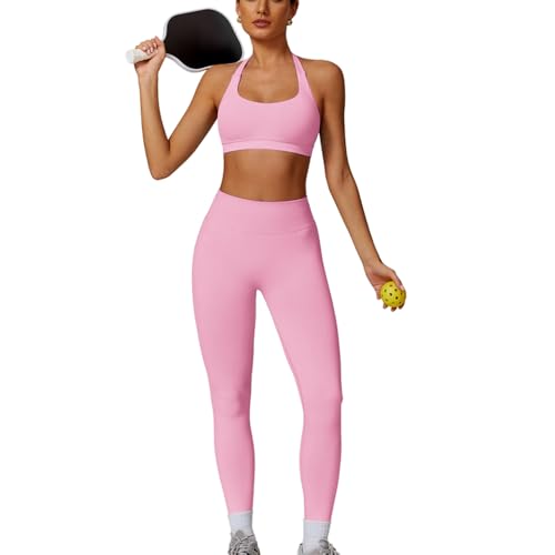 JN JANPRINT Seamless Gym Sets for Women 2 Piece Halter Backless Sports Bras Hidden Scrunch Leggings Yoga Outfits Workout Tracksuit - Image 2