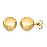 Pori Jewelers Premium 14K Yellow Gold 3MM Ball Stud Earrings - Butterfly Backings