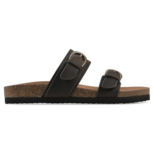 Image of WHITE MOUNTAIN Women's Hardball Double-Buckle Signature Comfort-Molded Footbed Sandal
