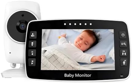 Babá Eletrônica Tela 4.3" Câmera 2.4GHz Branca Visão Noturna Modo...