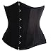 Schwarz XL günstig Kaufen-SZIVYSHI Korsett Damen Unterbrust Satin Lace Up Waist Cincher Corset Top Shaper Corsage (XL, Schwarz)