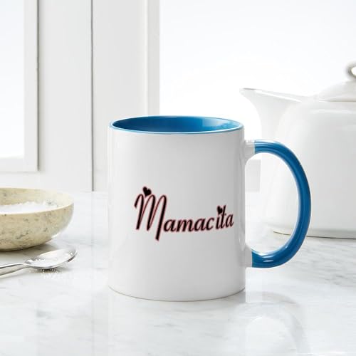 Taza Café Cerámica 11 oz Blanco Azul Interior miniatura 4