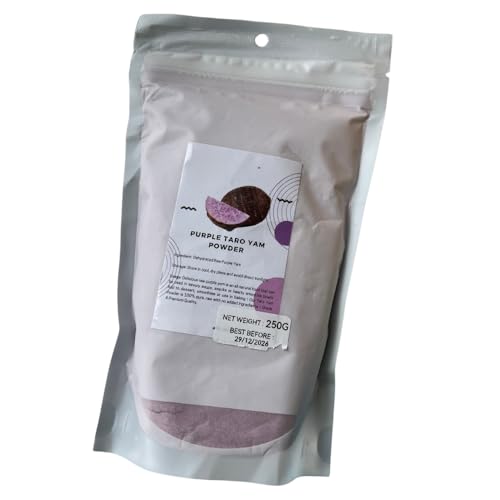 Purple Taro en polvo 250 g - Raíz de Tarō natural - Colorante alimentario morado para Bubble Tea, Pastelería, Bebidas, Helados y Postres, Pasteles