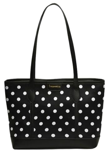 2025 Polka Dot Tote Bag for Women Classic Satchel Purse Large Capacity Shoulder Handbag Office College Underarm Purse