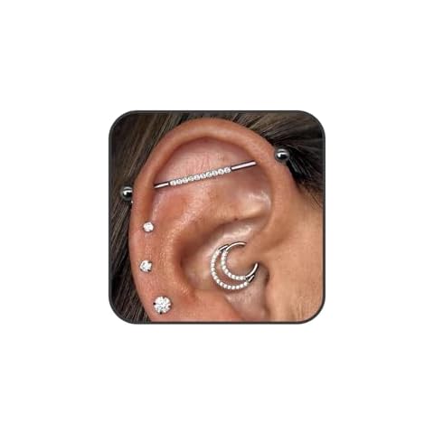 Quizzhe 14G Industrial Barbell Earring Cover