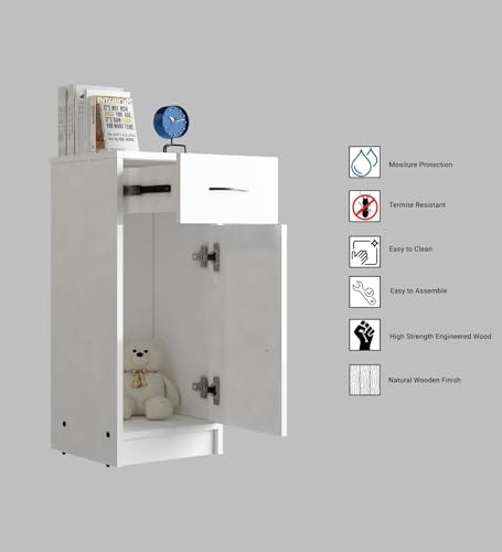 Image of Nest Multipurpose Storage Unit | Engineered Wood | Free-Standing Cabinet | White Finish | Spacious & Durable | Easy Knock-Down Assembly