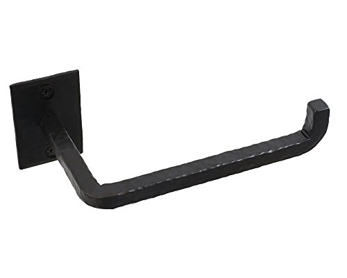 Handmade Wrought Iron Toilet Paper Holder - Black Iron Bathroom Accessories - Farmhouse, Vintage, Western, Rustic Décor - Easy To Install, Strong, Sturdy Wall Mount Toilet Paper Holder #Md11002-B #TOP2