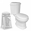 Renovators Supply Sheffield Round Corner Toilet - Heavy Duty 2-Piece Toilet in White -Dual Flush with Slow Close Toilet Seat - Grade A, Porcelain Scratch and Stain Resistant - 12 In. Rough