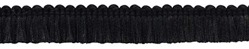 Black Basic Trim Collection Brush Fringe Trim/Thick, Luxuriant 1