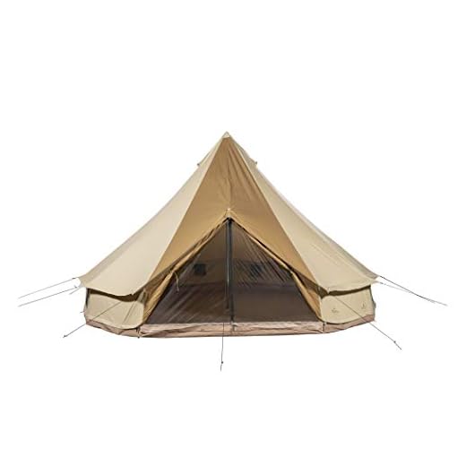 TETON Sports Sierra 20 Canvas Bell Tent; Waterproof 16 Person Family Camping Tent, Brown