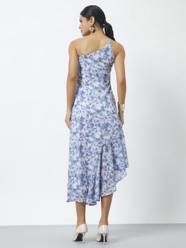 Image of Trend Arrest.ed Women's Floral One-Shoulder Cocktail Dress | Asymmetrical Hem with Lining | Adjustable & Removable Pads | Elegant Fit for Party, Wedding & Special Occasions