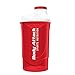 Body Attack Protein Shaker con setaccio, Rosso Bianco, 600ml, Borraccia fitness senza BPA, ermetica e lavabile in lavastoviglie, Per shake cremosi