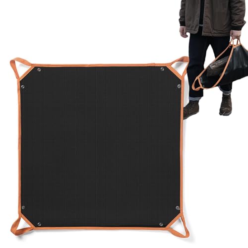 Esterilla cuadrada ignífuga, alfombrilla para barbacoa, con asa, base cuadrada ignífuga, alfombrilla de parrilla de doble cara con revestimiento de silicona, resistente a altas temperaturas