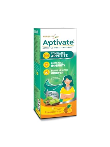 Aptivate Syrup 100% Ayurvedic Appetite Stimulant For Children | Aptivate Syrup Helps Boost Immunity Naturally - (Pineapple Flavour, 450ml) (B08JM46LH5) Amazon Price History, Amazon Price Tracker