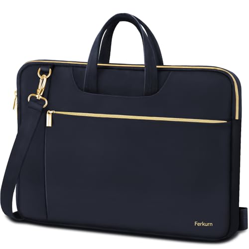 Image of Ferkurn Laptop Case Bag for Women Men Briefcase Messenger Bag, 17 17.3 Inch | Compatible with HP OmniBook Envy Omen Pavilion /LG Gram /Dell Inspiron Precision, Carrying Computer Bag 18 inch, Deep Indigo
