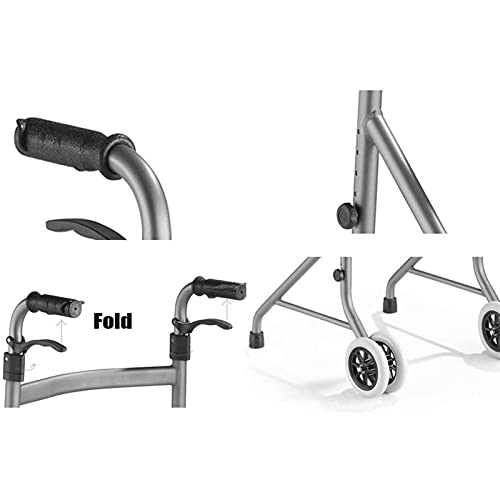 Bâton de marche pliant Tor Aid réglable avec roue pour seniors - 5