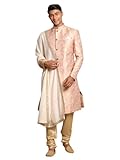 Tissu : mélange de soie | Contenu : un ensemble de brocart Sherwani et pyjama avec dupatta