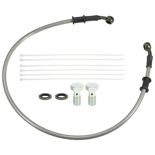 Image of uxcell 1 Set 70cm 2.30ft Motorcycle Hydraulic Brake Line Hose w/Screws