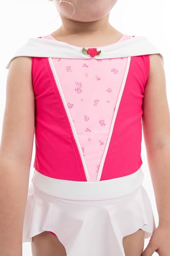 Little Adventures Child Sleeping Beauty Pink Princess One-Piece Swimsuits UPF 50 Double-Lined Machine Washable2