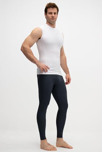 KISTA 3 Pack Men's Sleeveless Workout Shirts, Dry Fit Running Compression Cutoff Shirts, Athletic Base Layer Tank Top2