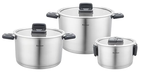 Backen 012100 set de 3 faitouts UNIPOTS empilable