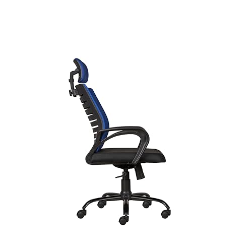 Image of CELLBELL Desire C104 Mesh High Back Ergonomic Office /Study Revolving /Computer Chair for Work from Home - Metal Base, Seat Height Adjustable, Blue